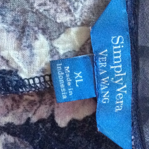 Simply Vera Hi-Lo Floral Top Size XL - Picture 3 of 4